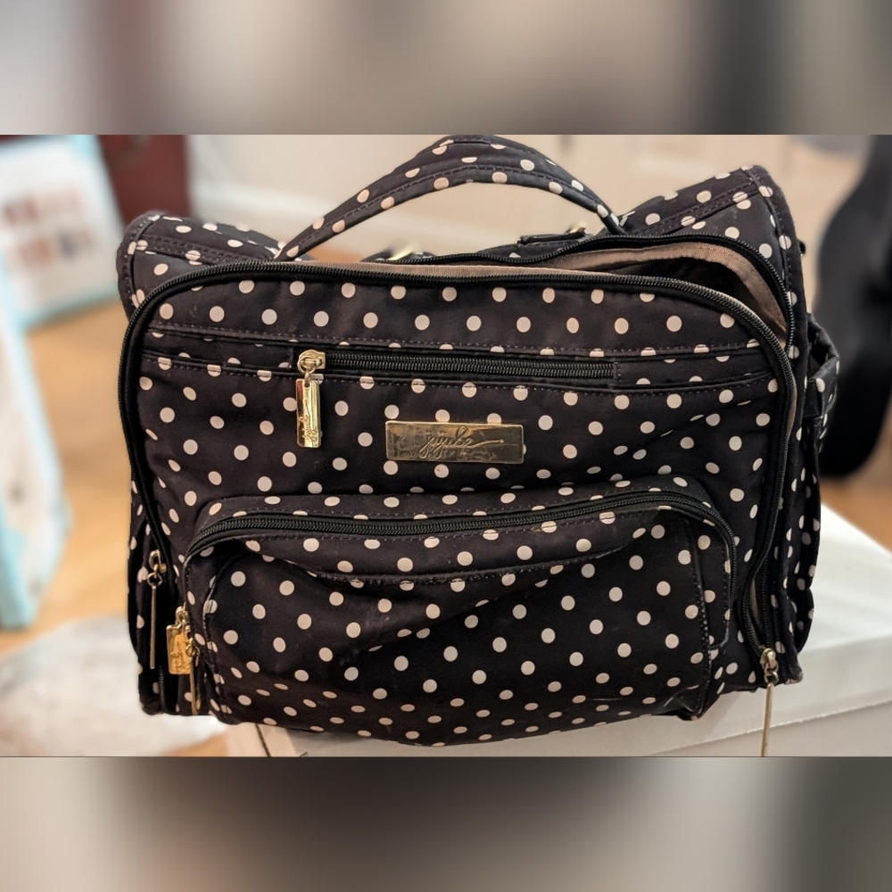 JuJuBe Navy Polka Dot Diaper Bag